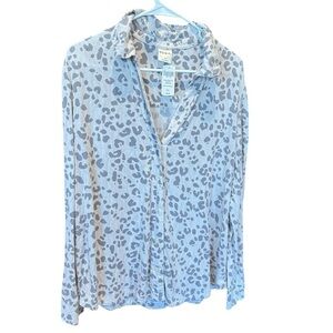Soft Pink Leopard Print Button-Up Shirt